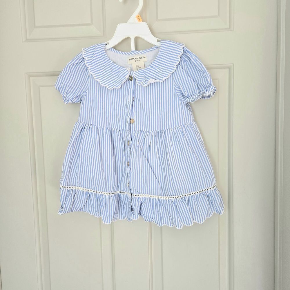 Blue Striped Kids Dress